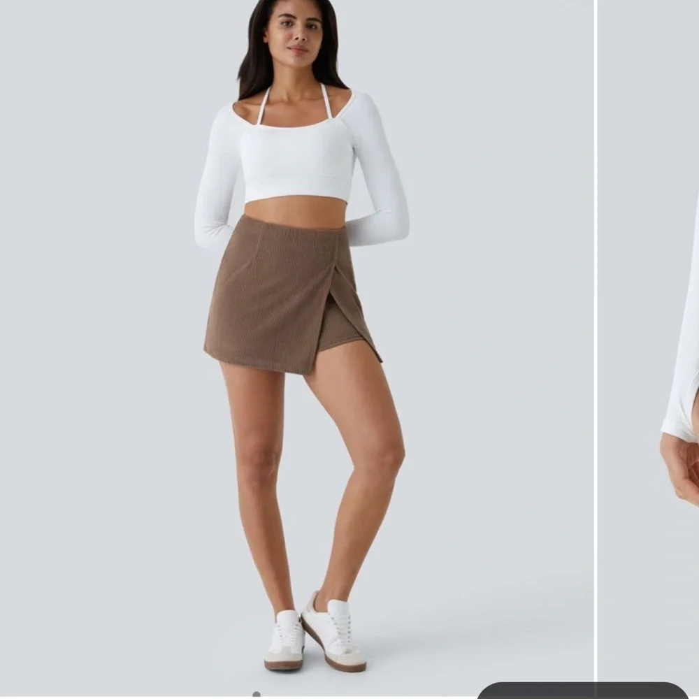 Halara Brown Corduroy Mini Skirt